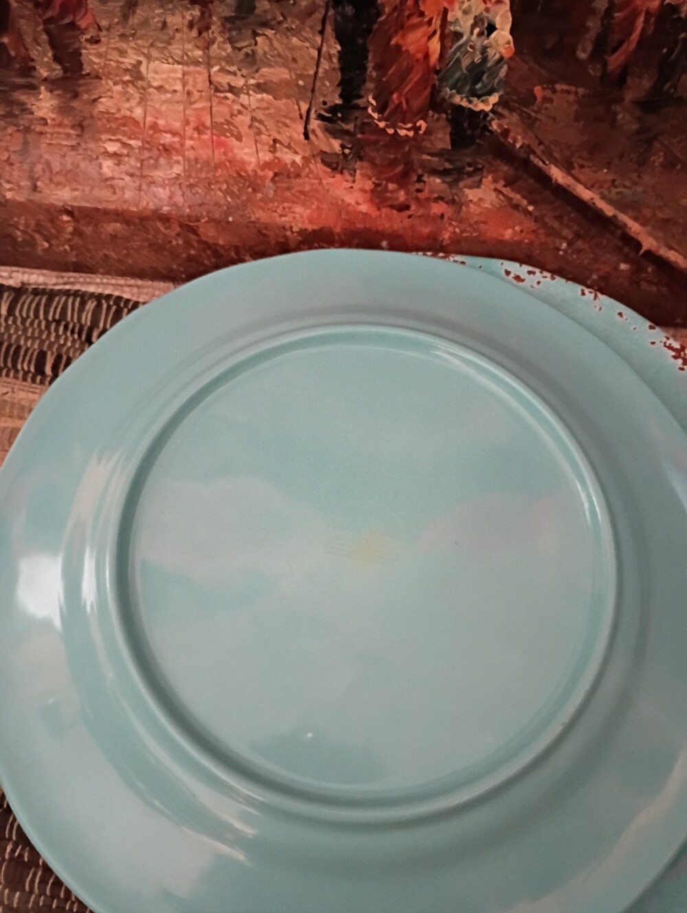 Tommy Bahama -5 Handcrafted Turquoise Ceramic Decorative Plate - Home Art Accent - Picture 5 of 6